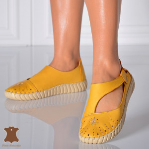 Pantofi Dama Piele Naturala Holt Mustar - Need 4 Shoes