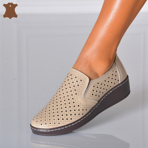 Pantofi Dama Piele Naturala Ilona Bej- Need 4 Shoes