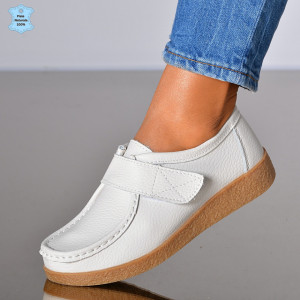 Pantofi Dama Piele Naturala Zora 4 Albi- Need 4 Shoes