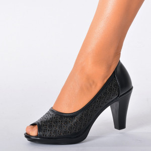 Pantofi Cu Toc Dama Laura 2 Negri - Need 4 Shoes