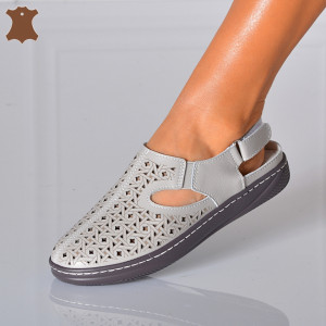 Sandale Dama Piele Naturala Patry Gri- Need 4 Shoes