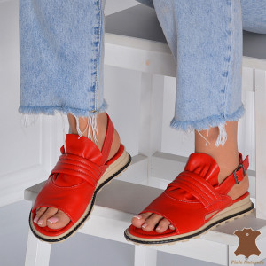 Sandale Dama Piele Naturala Rock Rosii- Need 4 Shoes
