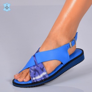 Sandale Dama Piele Naturala Synda 6 Albastre- Need 4 Shoes