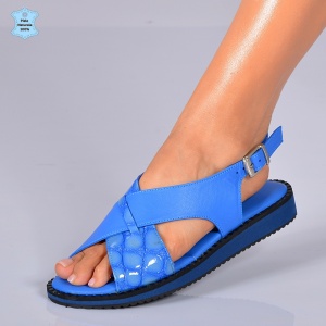 Sandale Dama Piele Naturala Synda 7 Albastre- Need 4 Shoes
