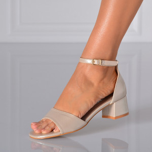 Sandale Dama Cu Toc Carol Aurii- Need 4 Shoes