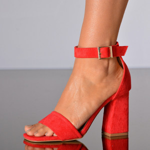 Sandale Dama Cu Toc Fiorella Rosii- Need 4 Shoes