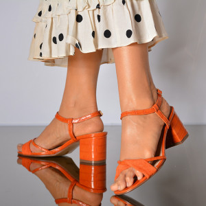 Sandale Dama Cu Toc Marieta Orange-NEED 4 SHOES 