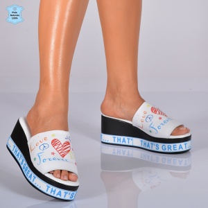 Papuci Dama Piele Naturala Casiela Albi- Need 4 Shoes