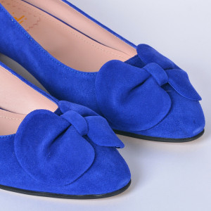Pantofi Cu Toc Piele Naturala Alissa Albastri- Need 4 Shoes