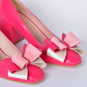 Pantofi Cu Toc Piele Naturala Arabella Fuchsia- Need 4 Shoes