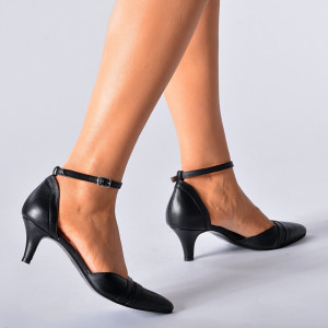 Pantofi Cu Toc Piele Naturala Charline Negri- Need 4 Shoes