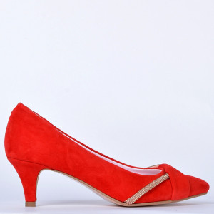 Pantofi Cu Toc Piele Naturala Denise Rosii- Need 4 Shoes