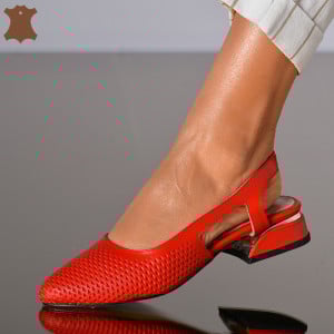 Pantofi Cu Toc Piele Naturala Giulia Rosii- Need 4 Shoes