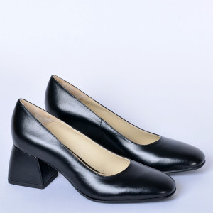 Pantofi Cu Toc Piele Naturala Idris Negri- Need 4 Shoes