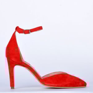 Pantofi Cu Toc Piele Naturala Kayla Rosii- Need 4 Shoes