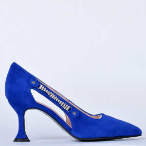 Pantofi Cu Toc Piele Naturala Leona Albastri- Need 4 Shoes