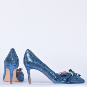 Pantofi Cu Toc Piele Naturala Miracle Albastri- Need 4 Shoes