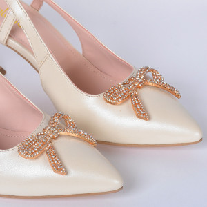 Pantofi Cu Toc Piele Naturala Odett Bej- Need 4 Shoes