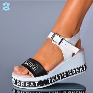 Sandale Dama Piele Naturala Hermyna 3 Albe- Need 4 Shoes