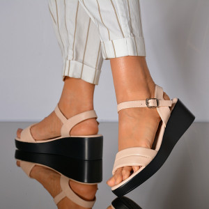 Sandale Cu Platforma Felipa Bej- Need 4 Shoes