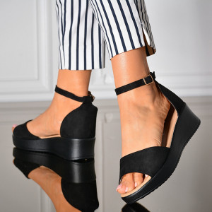 Sandale Cu Platforma Iriana Negre - Need 4 Shoes