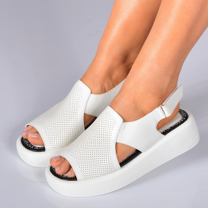 Sandale Cu Platforma Nety Albe- Need 4 Shoes