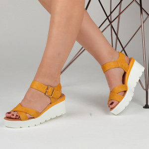 Sandale cu platforma Tano Yellow - Need 4 Shoes