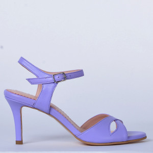 Sandale cu toc Piele Naturala Mariela Lila- Need 4 Shoes