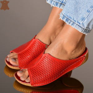 Papuci medicinali Piele Naturala Hulk 2 Red - Need 4 Shoes