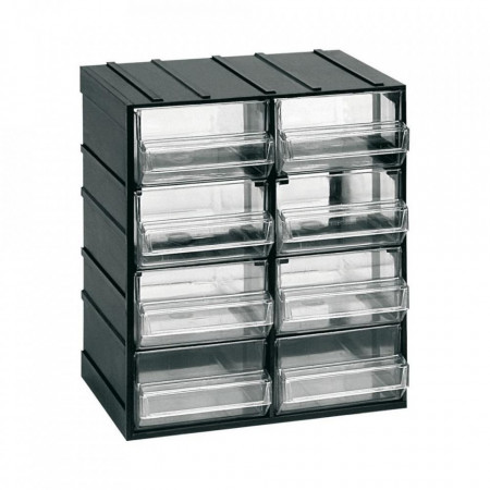 Cutie depozitare ARTPLAST cu 8 sertare transparente 192x148x230mm