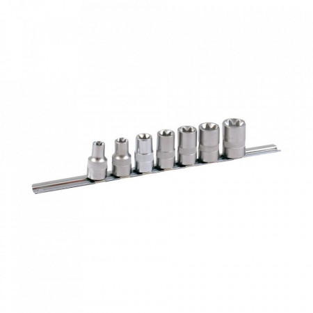 Set de chei tubulare E-TX 1/2" PROJAHN, E12-E24 suport sina 7 buc/set