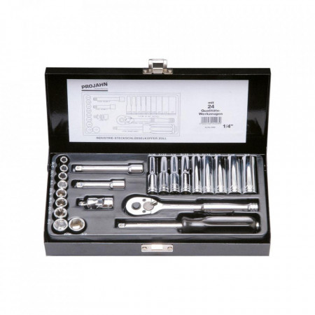 Trusa de chei tubulare industriale 1/4" PROJAHN, in inch, 23 buc/set garantie 25 ani