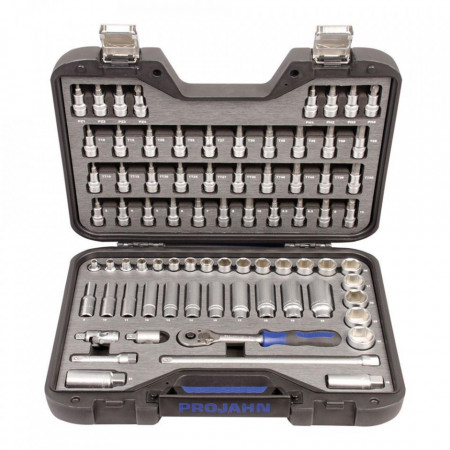 Trusa de chei tubulare industriale 3/8" PROJAHN, 6-24 mm, 76 buc/set, garantie 25 ani