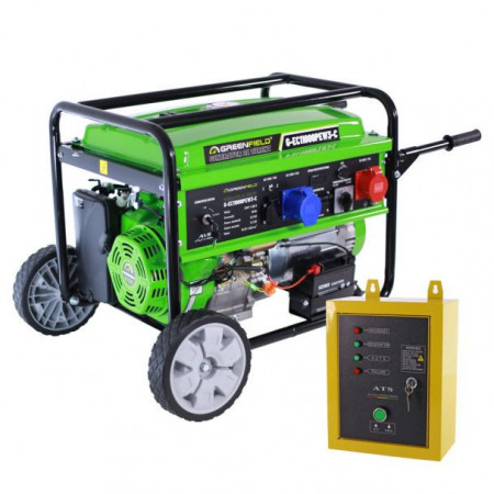 Generator de curent pe benzina Greenfield G-EC11000PEW3-C, portabil, 400/230V, 9.2 kVA, pornire electrica automatizata, cu panou ATS