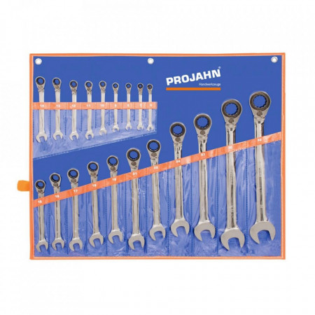 Set chei combinate PROJAHN GearTech cu clichet reversibile 20 piese 6-32mm