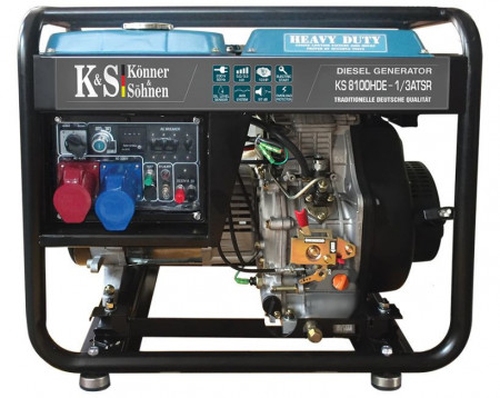 Generator de curent 6.5 kW diesel - Heavy Duty - Konner & Sohnen - KS-8100DE-1/3-HD-ATSR