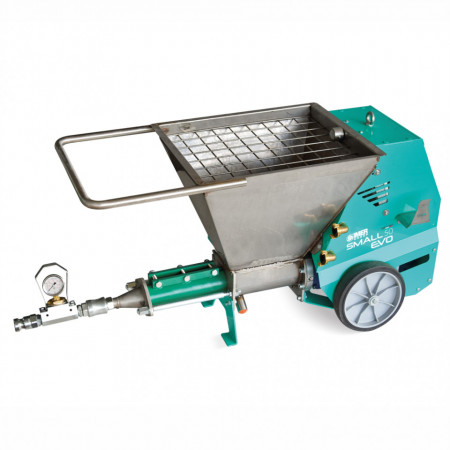 Masina de tencuit IMER Small50 EVO, debit maxim material 0,8-14 l/min., granulometrie maxima pompabila 4 mm, motor 230V, 2,5 kW