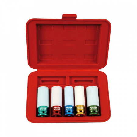 Set tubulare de impact adanc cu perete subtire 1/2" PROJAHN, 17-19-21-22-24 mm, 5 buc/set