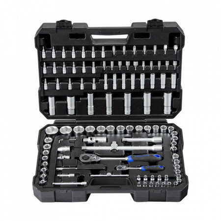 Trusa de chei tubulare si scule Proficraft PROJAHN, 1/4"+1/2" 108 buc, 48 dinti