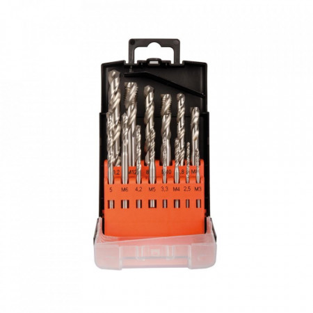 Set de tarozi pentru gauri oarbe HSS-G, DIN 371/376 M3-M12, 14 buc/set