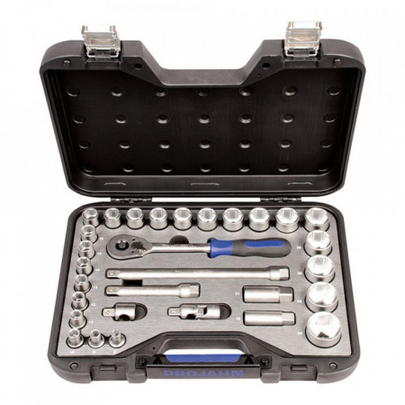 Trusa de chei tubulare industriale 1/2" PROJAHN, 8-34 mm, 30 componente/set, garantie 25 ani