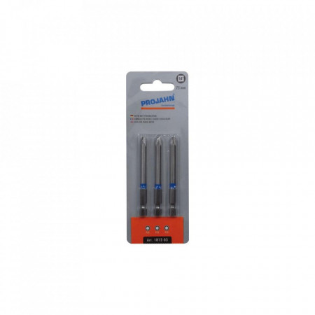 Set de biti colorati PZ 2 Pozidriv (in cruce) PROJAHN 1/4" 3 buc/set