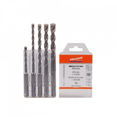 Set burghie beton PROJAHN 6-8-10-12 mm SDS-PLUS ROCKET 3, 5 buc/set