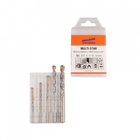 Set burghie PROJAHN universal 4-5-6-8-10 mm MULTI-STAR 5 buc/set
