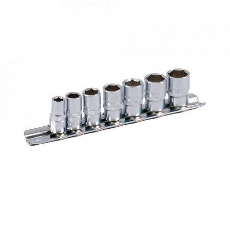 Set de chei tubulare 1/4" PROJAHN, scurt, metric 6-13 mm suport sina 7 buc/set