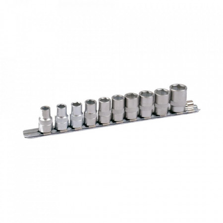 Set de chei tubulare 1/2" PROJAHN, scurt, metric 10-22 mm suport sina 10 buc/set