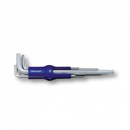 Set chei hexagonala (imbus) cu cap sferic PROJAHN varianta extra lunga 2-10mm 8 buc/set