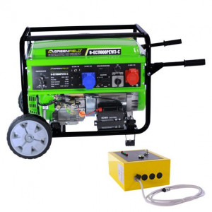 Generator de curent pe benzina Greenfield G-EC11000PEW3-C, portabil, 400/230V, 9.2 kVA, pornire electrica automatizata, cu panou ATS
