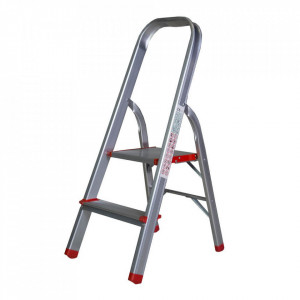 Scara aluminiu 2 trepte STR0102, 92cm pentru interior - Img 1