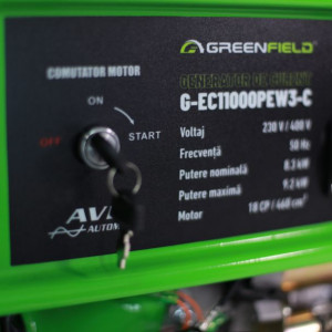 Generator de curent pe benzina Greenfield G-EC11000PEW3-C, portabil, 400/230V, 9.2 kVA, pornire electrica